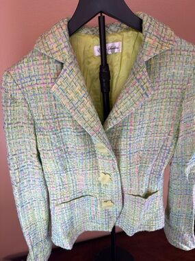 Pastel Bouclé Jacket in Light Green